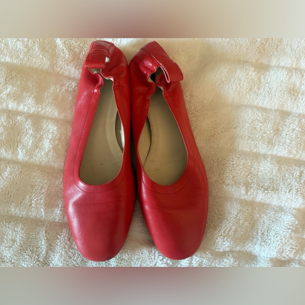 Everlane red leather ballet flats size 7.5
